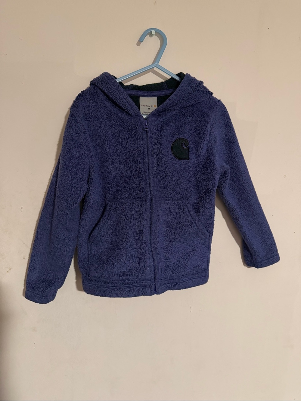 Carhartt Kids Purple Hooded Zip-Up Fleece Hoodie